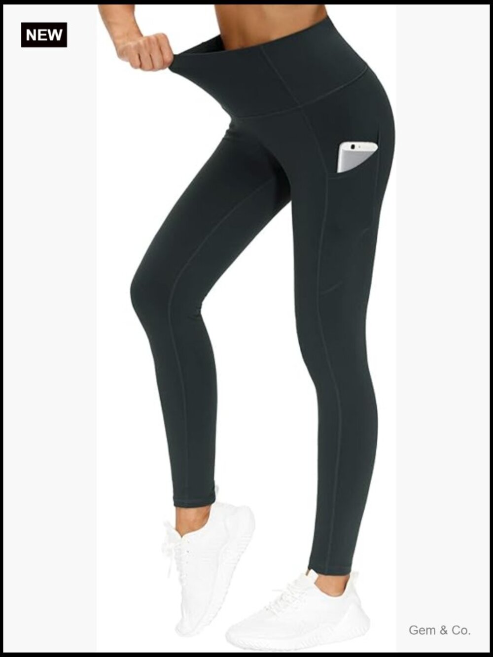 Thick High Waist Yoga Pants with Pockets Tummy Control Leggings
